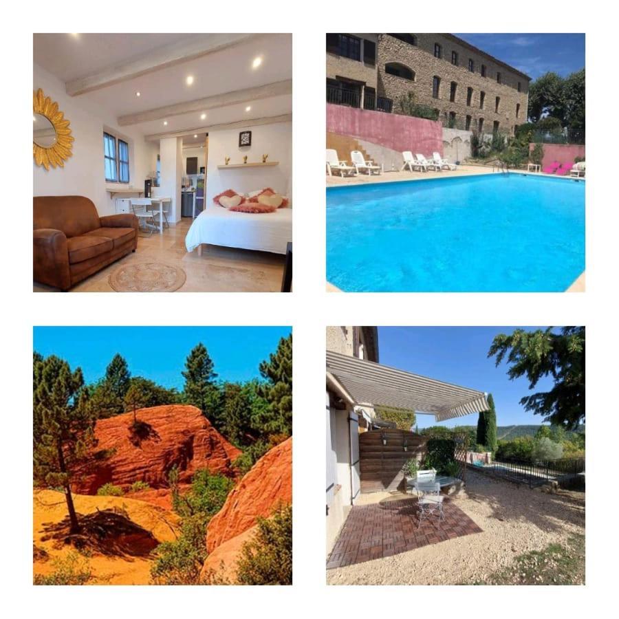 Logement D'Exception Pres Du Colorado Provencal Dans Une Residence Au Calme Avec Piscine Offrant Une Vue Imprenable Sur Le Luberon Depuis Sa Terrasse Viens Eksteriør bilde